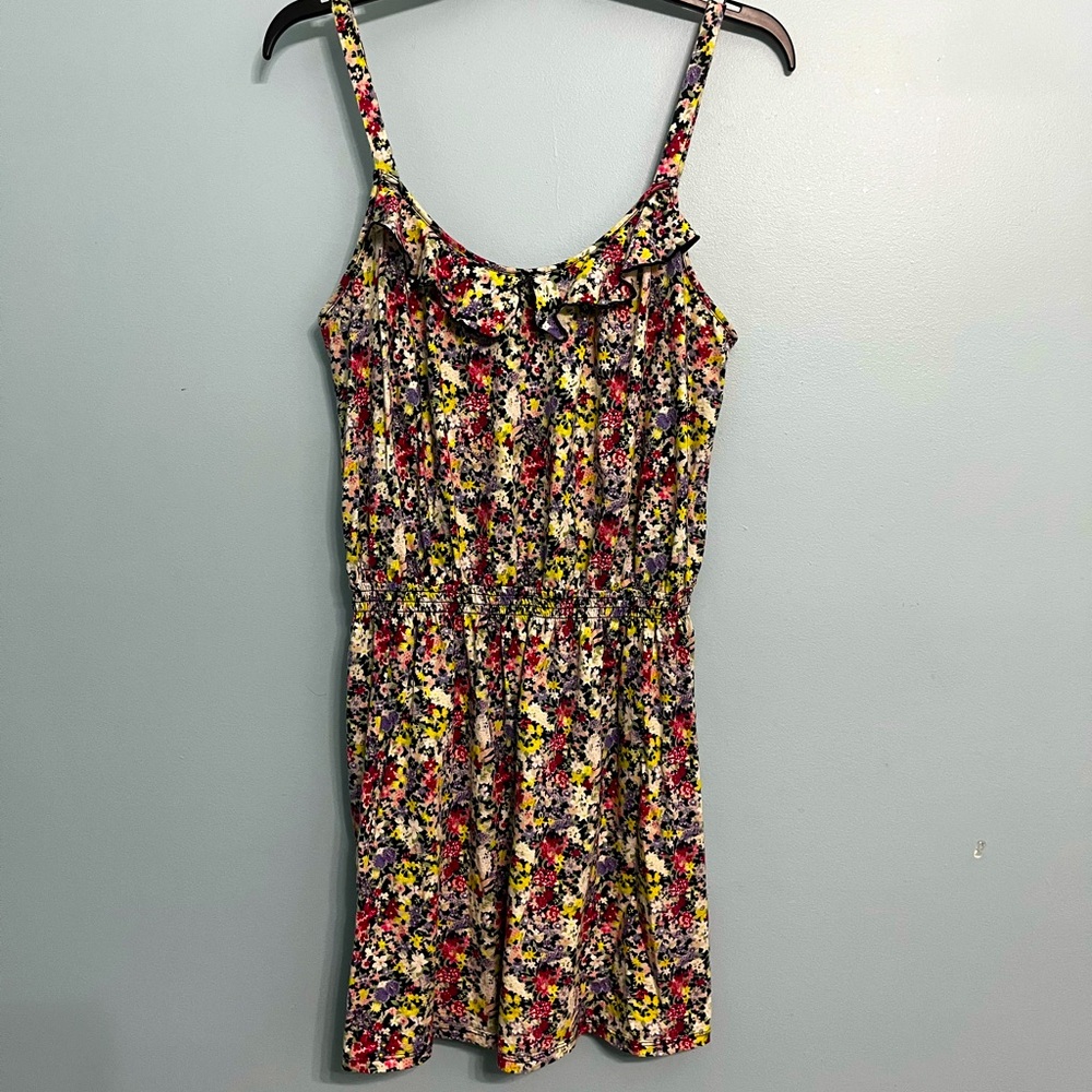 Women’s Express Medium Ruffle Floral Fit & Flare Dress